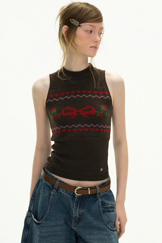Strawberry Dimension Knitted Vest