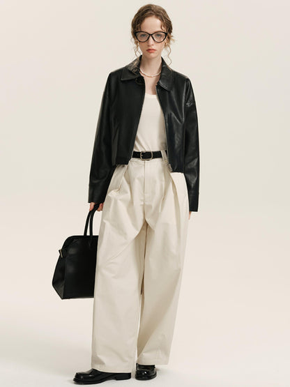 High Waist Pleated Suit Pants