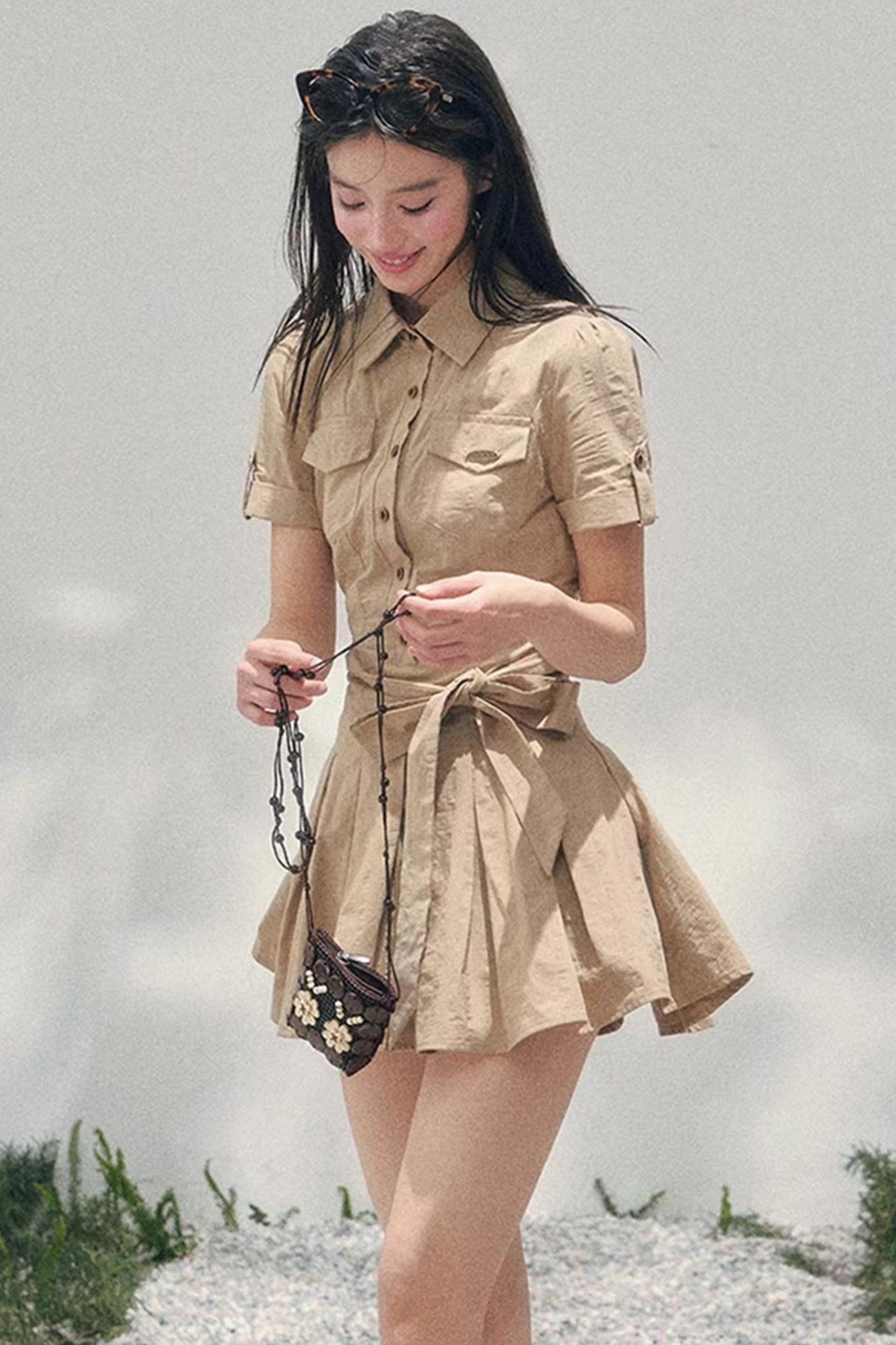 Whispers of Banana Leaves Dress Set