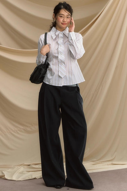 Pleats Gray Trousers