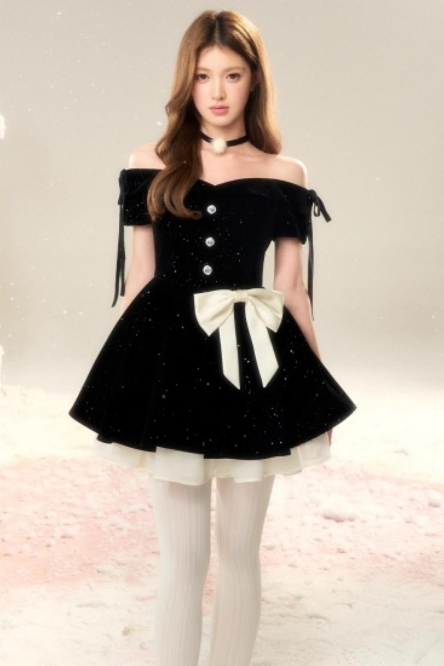 French Velvet Mini Dress Set-Up