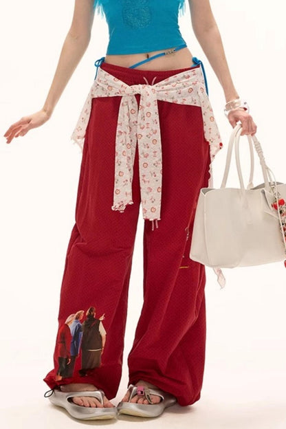 Summer Polka Dot Wide Leg Pants
