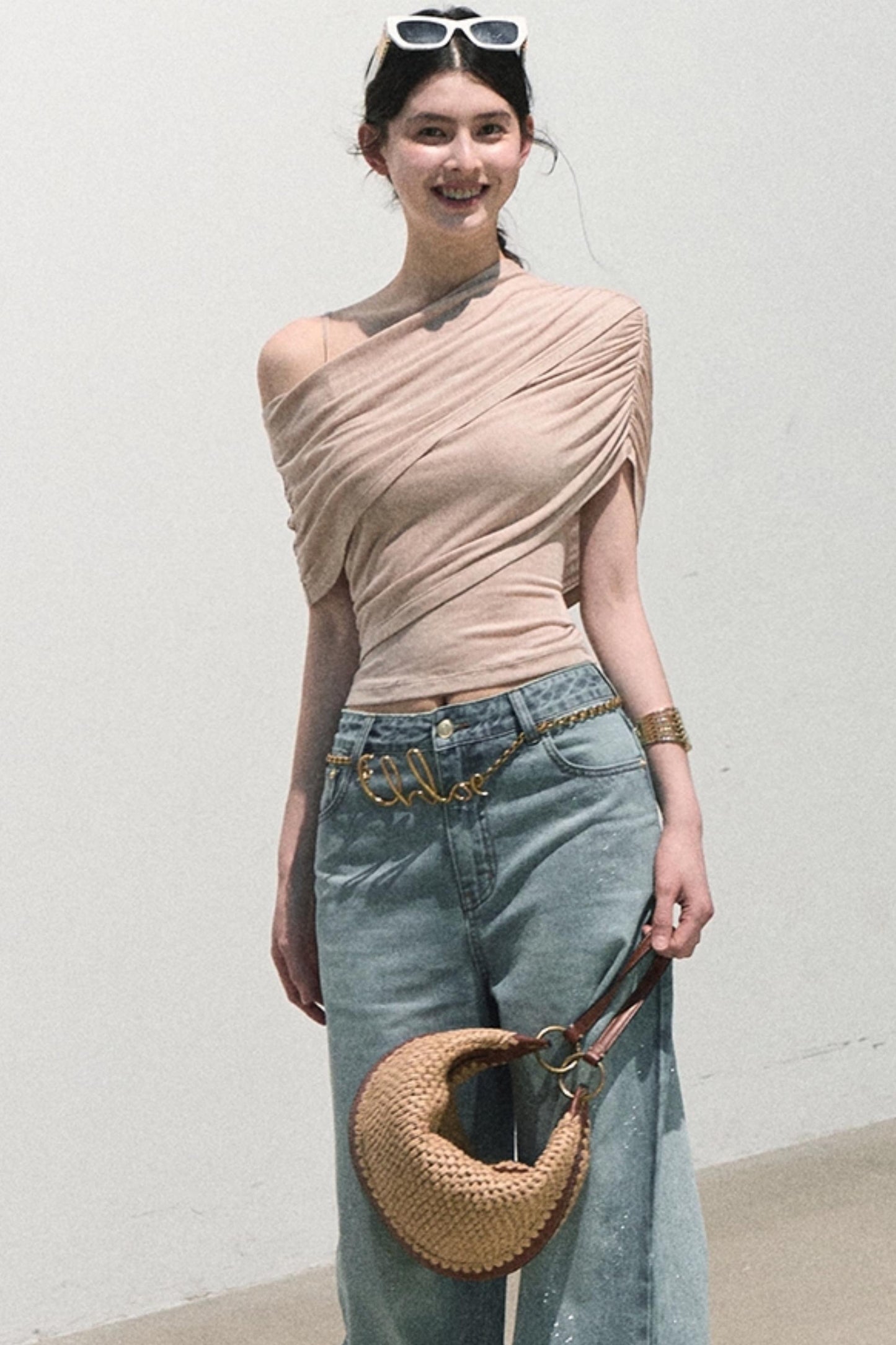 Irregular Stretch Knit Top Set
