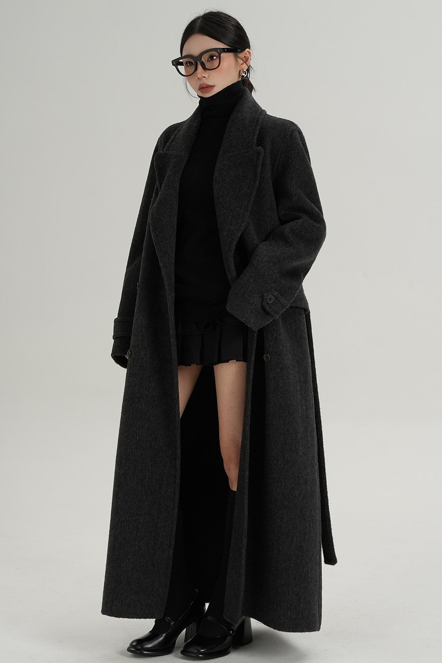 Woolen Long Silhouette Dress