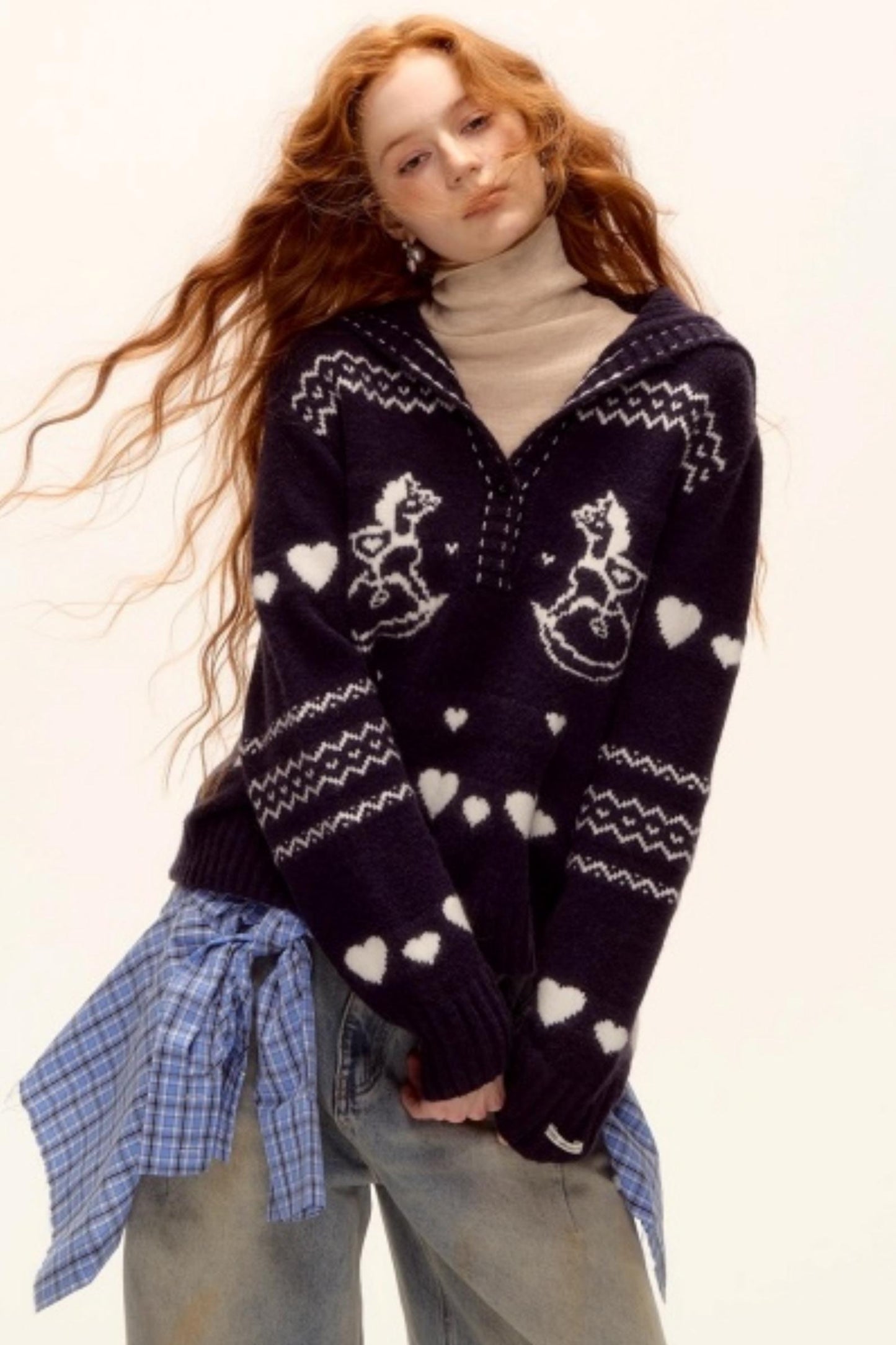 Retro Jacquard Knit Sweater