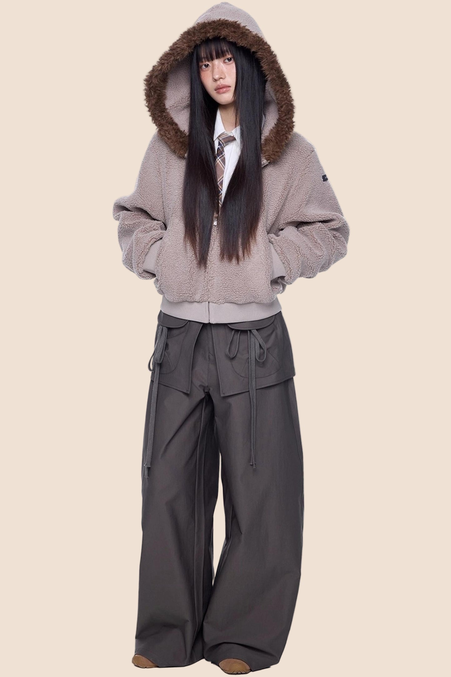 Vintage Polar Fleece Hooded Jacket