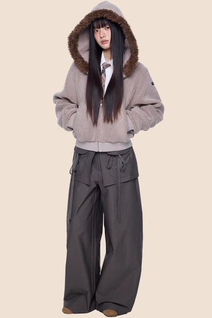 Vintage Polar Fleece Hooded Jacket