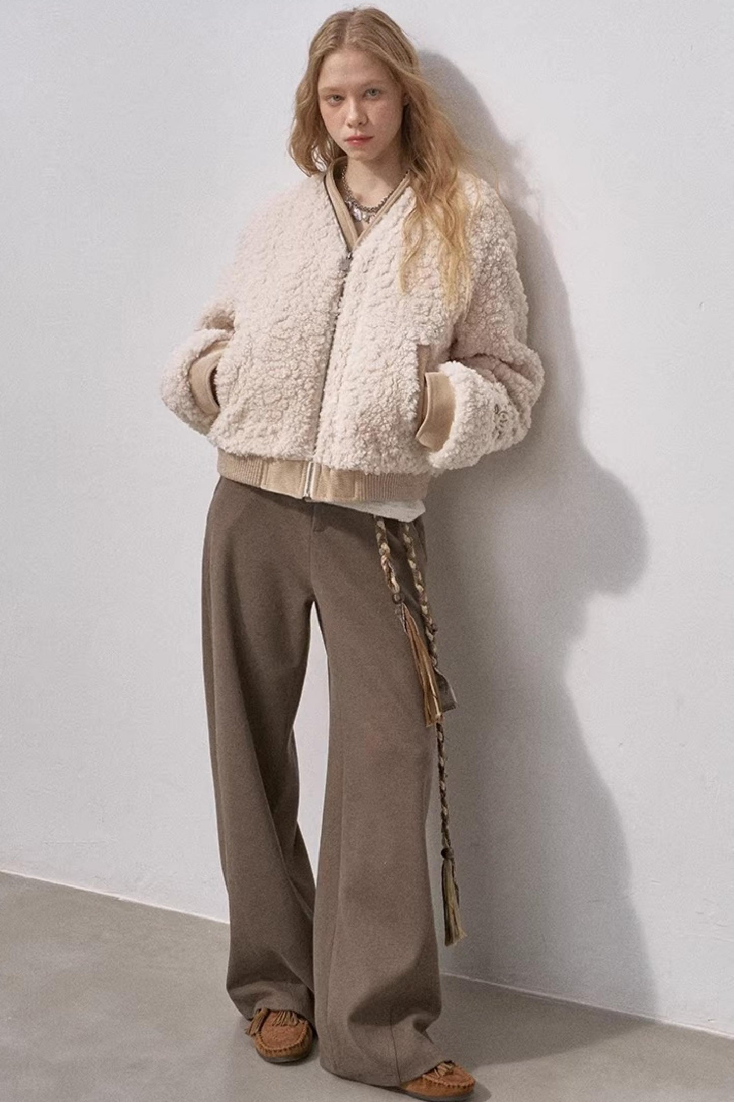 Lamb Wool Paisley Parka Jacket