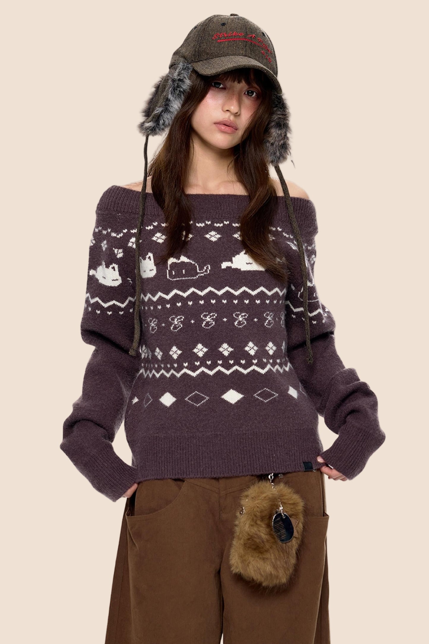 Fair Island Print Knit Sweater