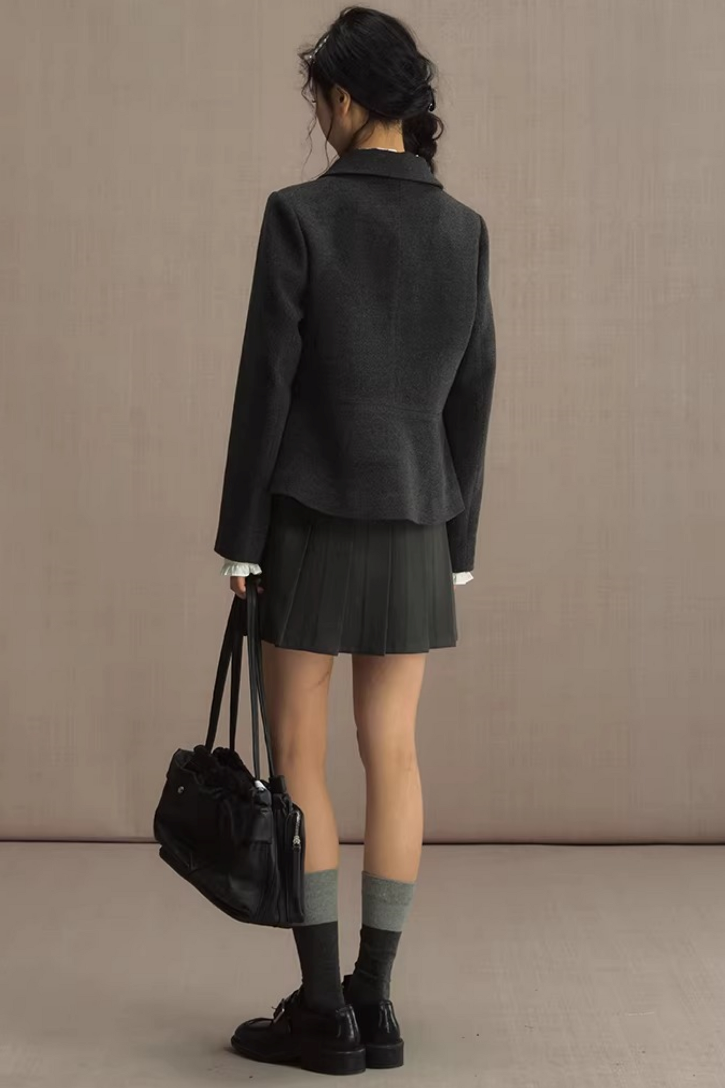 Retro Woolen Doll Collar Blazer