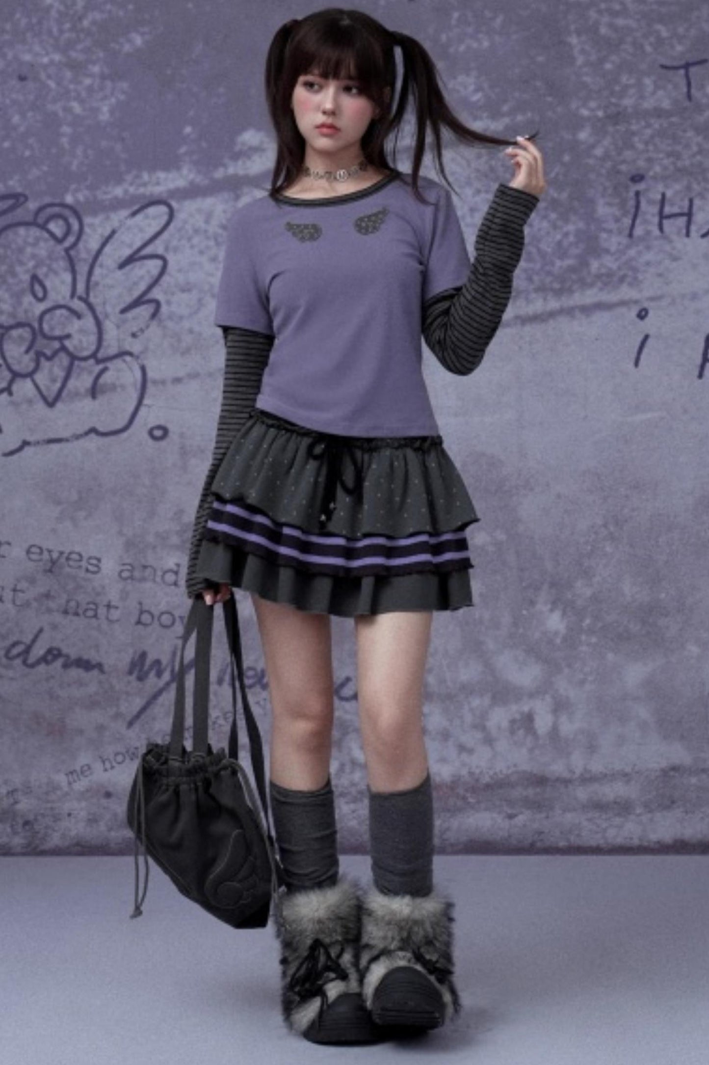 Purple Polka Dot Cake Skirt