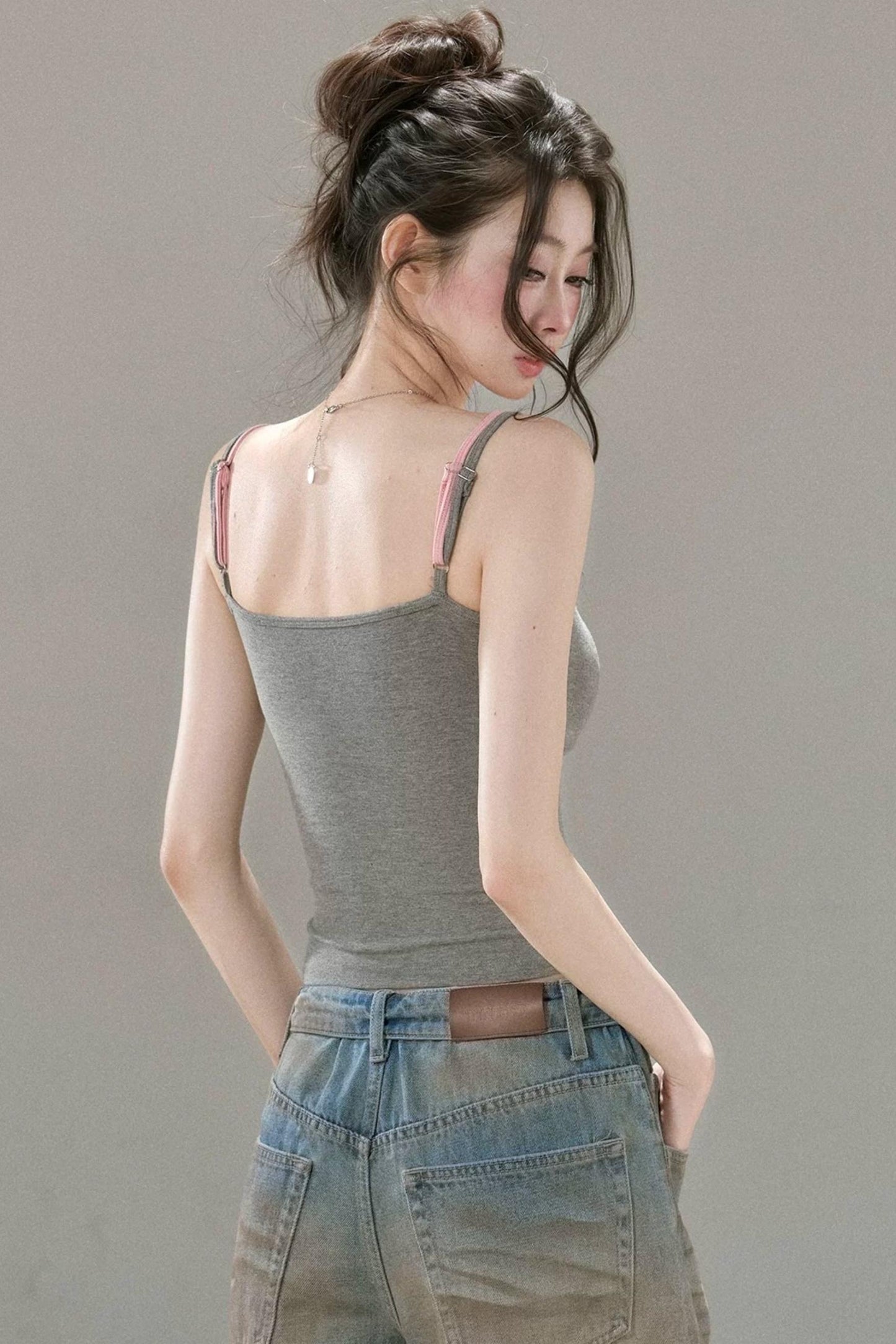 Contrasting Mesh Camisole Top