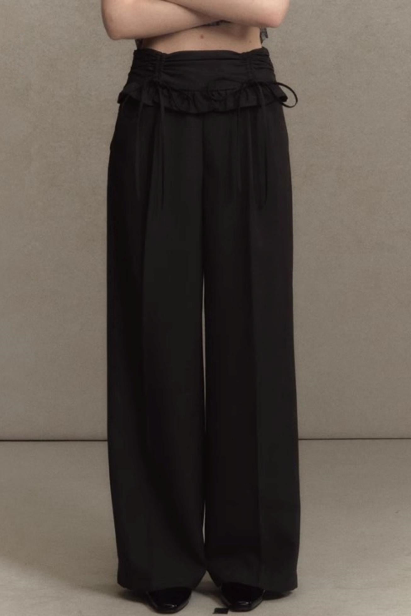 Summer Ruffle Wide Leg Pants