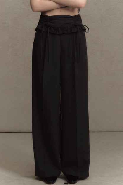 Summer Ruffle Wide Leg Pants