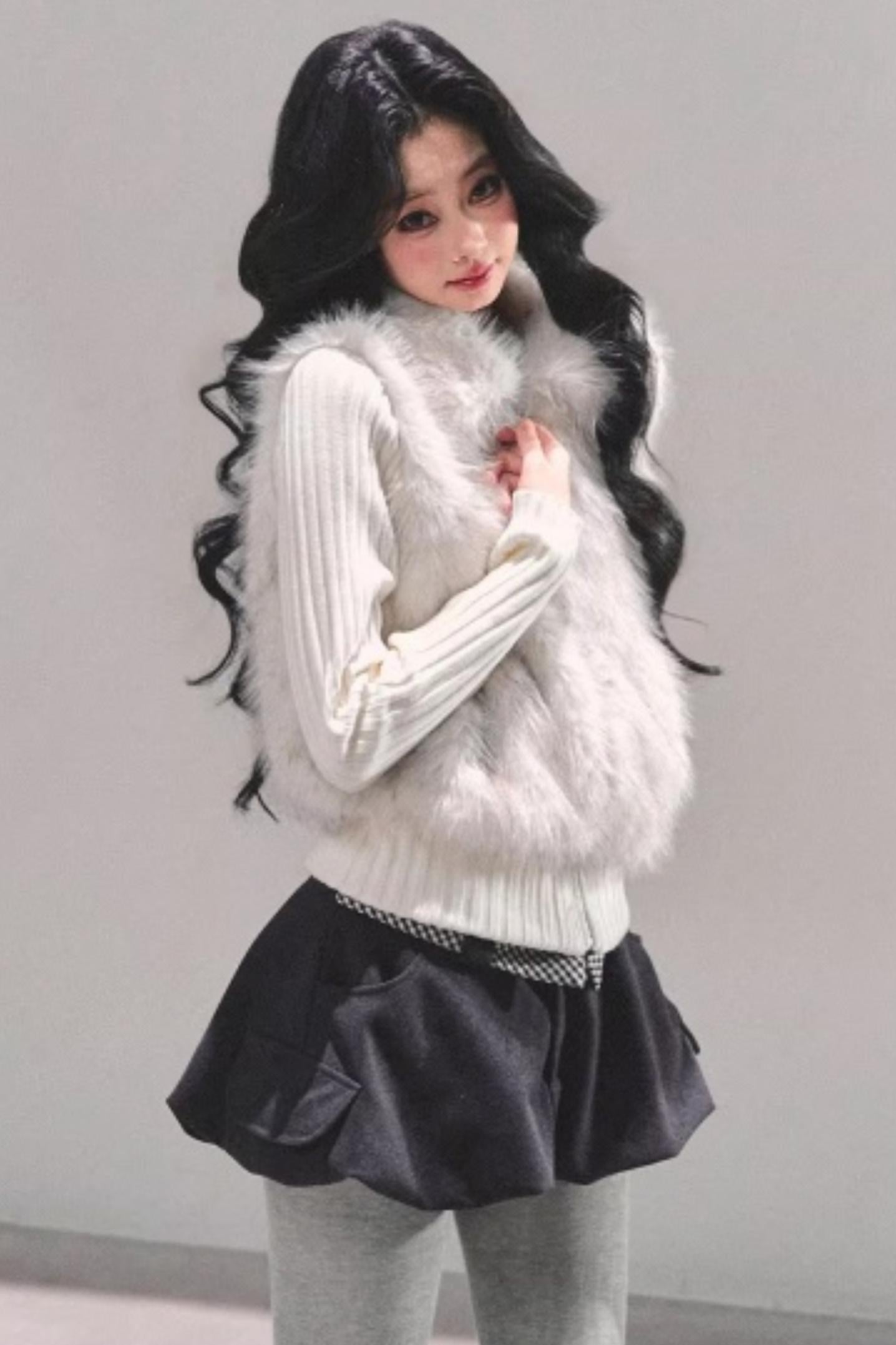 Faux Fur Leopard Knit Jacket