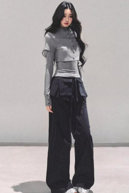 Soft Fall Knitted Top Two Piece Set