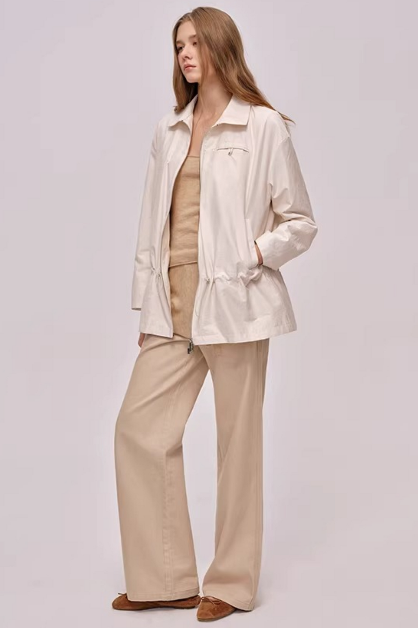 Custom-Dyed Apricot Denim Pants