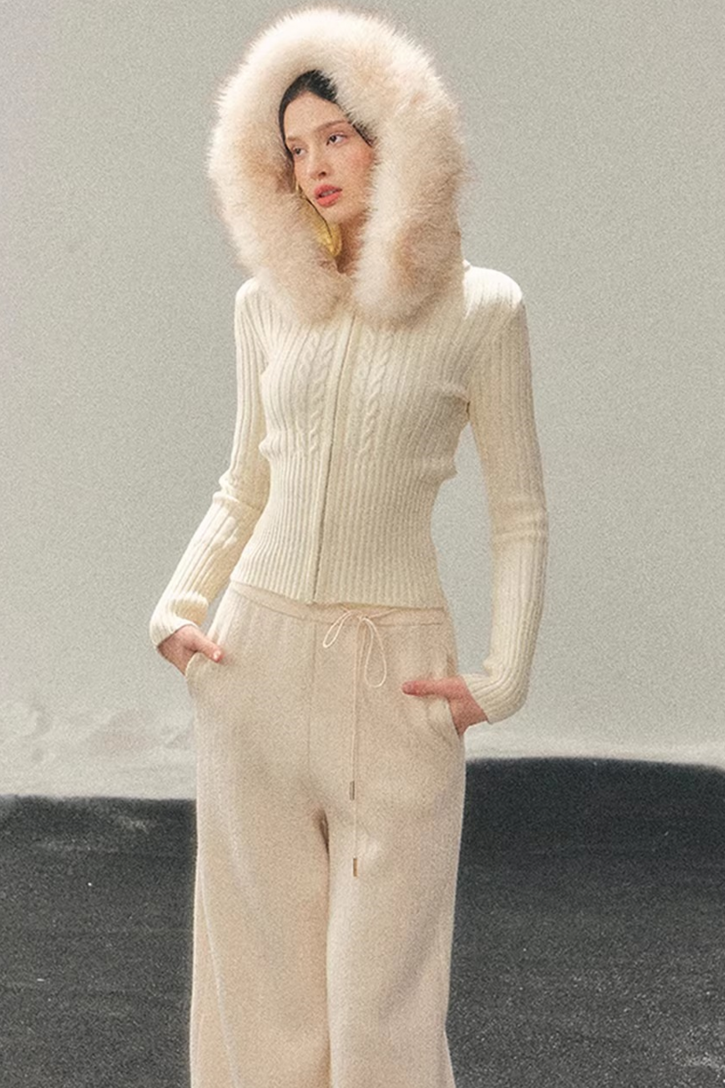 Hooded Knitted Sweater Jacket