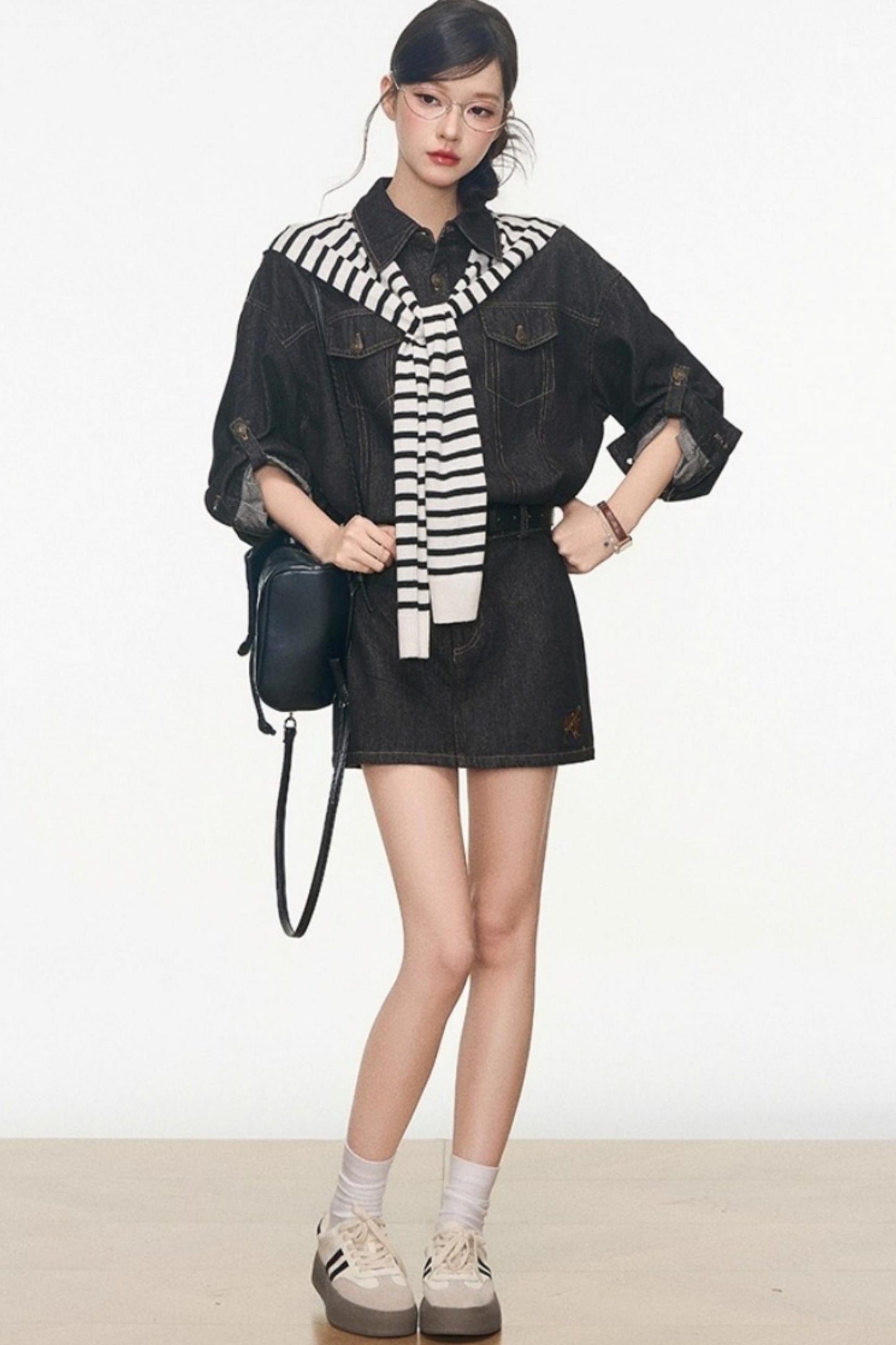 Volume Shoulder Long Shirt Set-Up