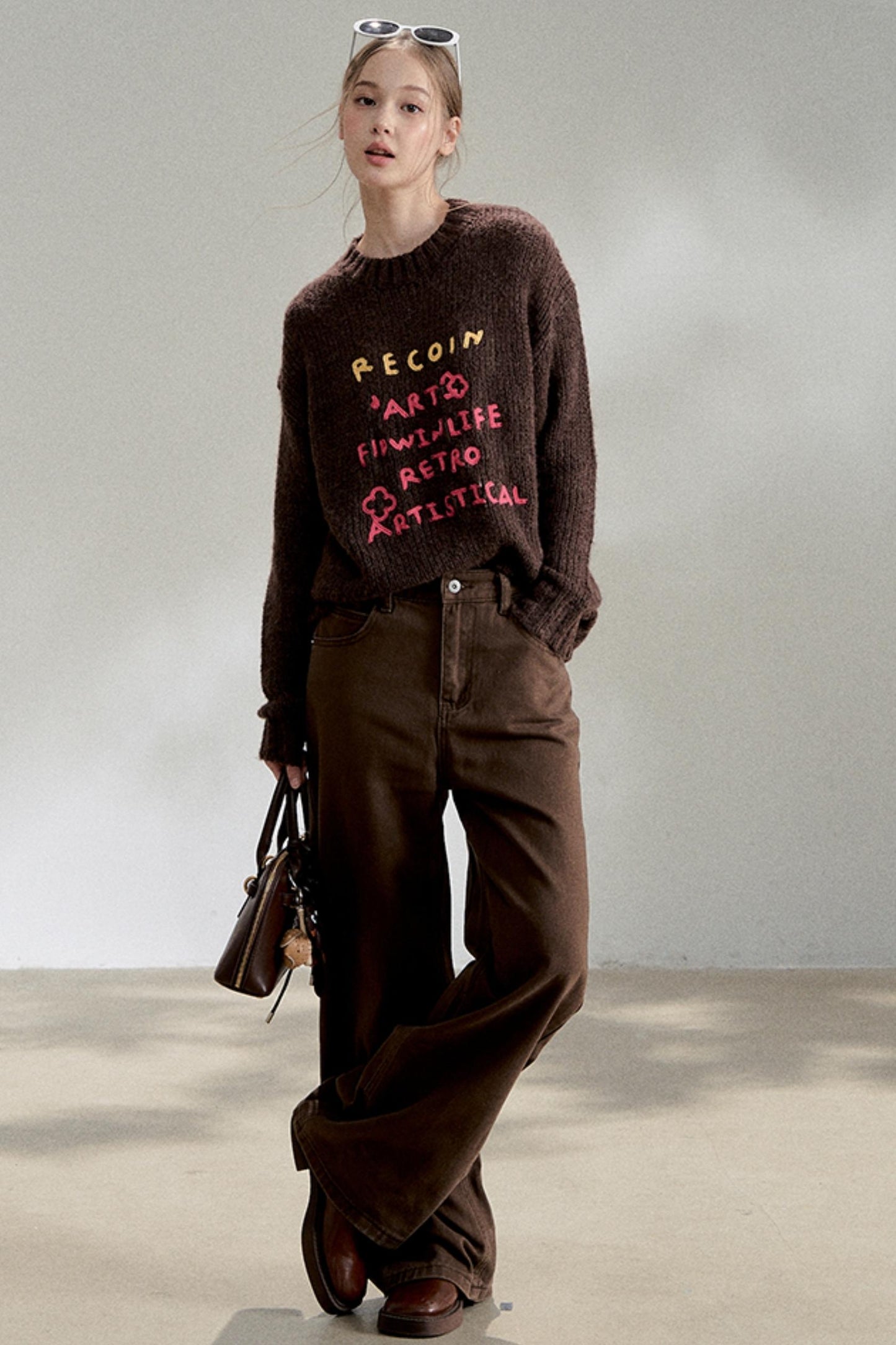 Vintage Dark Brown Straight Jeans