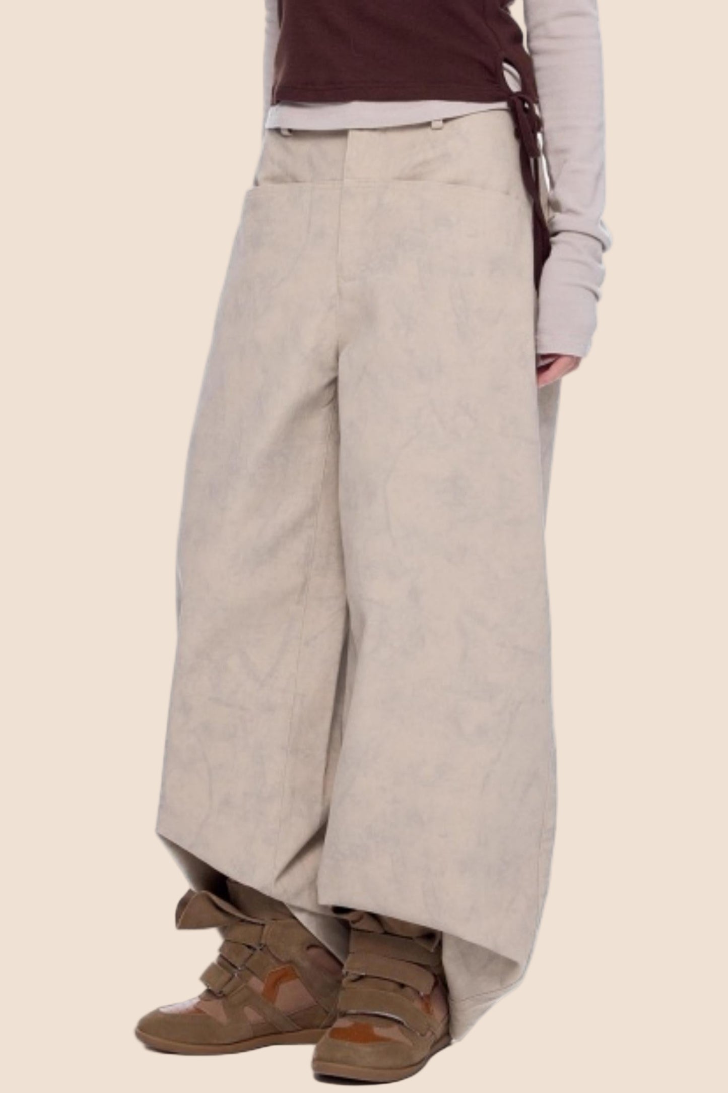 Retro Scimitar Wide-Leg Pants
