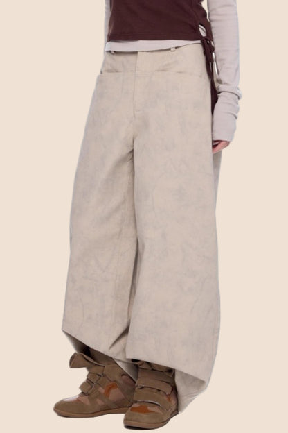Retro Scimitar Wide-Leg Pants