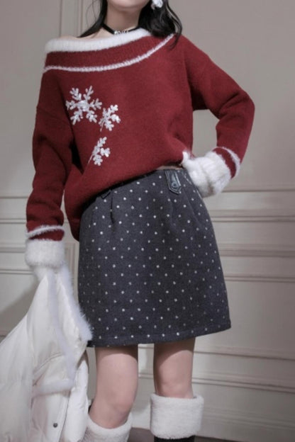 Snowflake Sequin Pullover Sweater