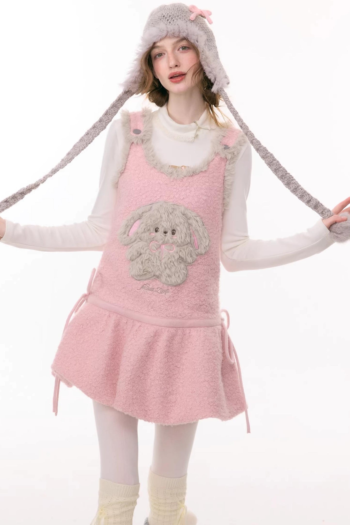 Pink Mist Plush Vest Dress