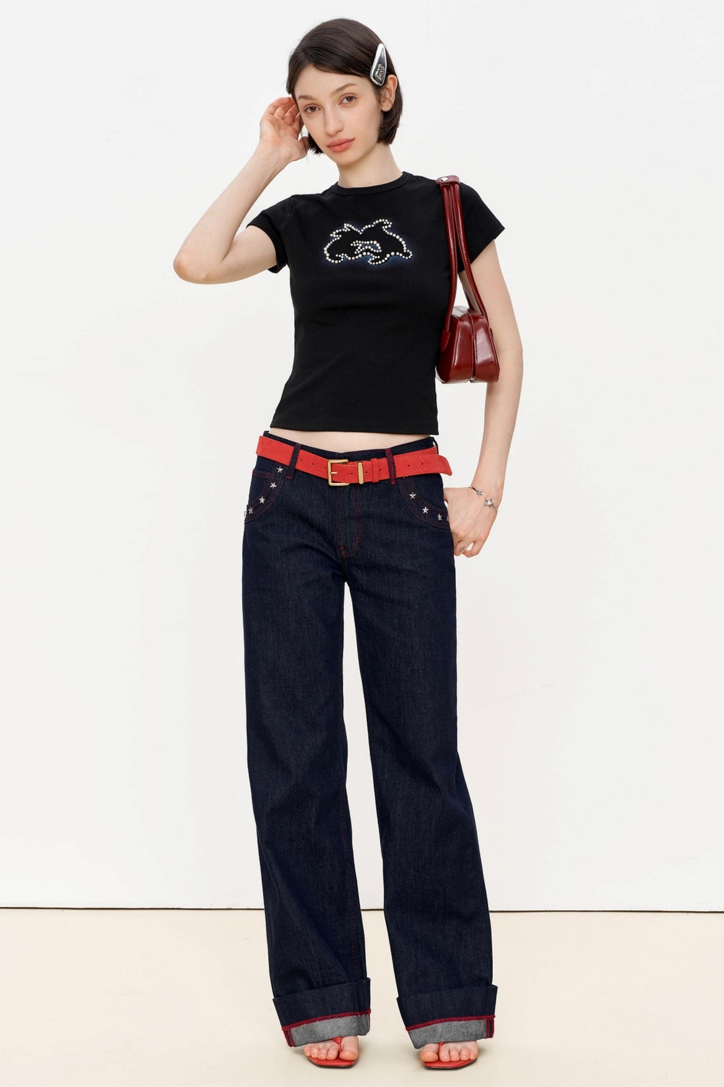 High-Waisted Loose Jeans