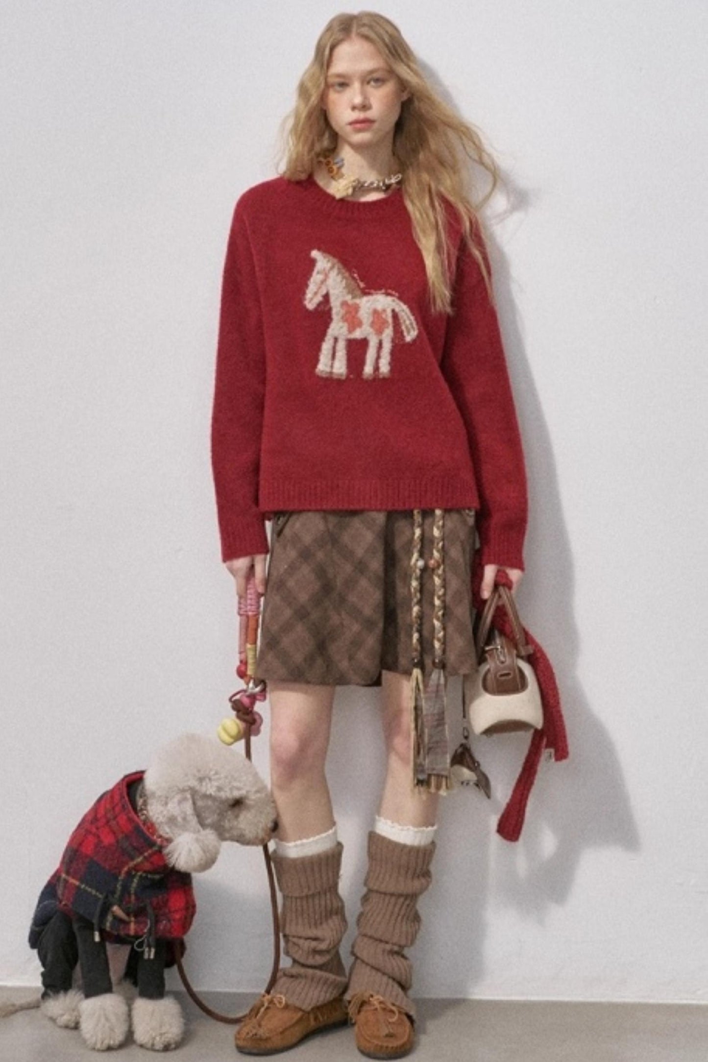 Floral Pony Festive Sweater