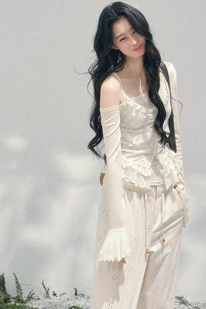 Lace Draped Two-Piece Top