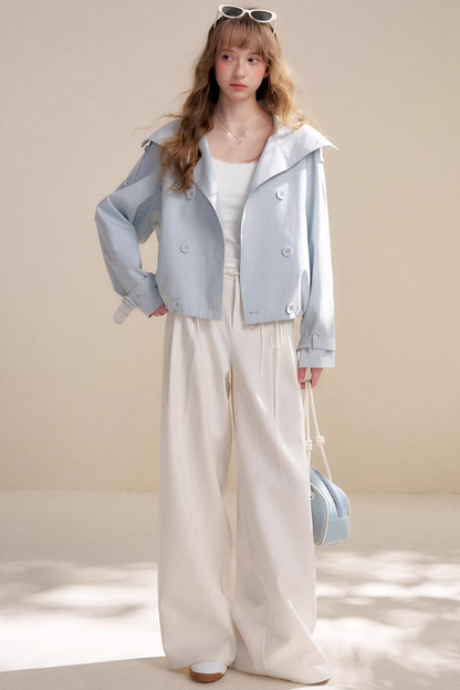 Tencel Wool Pearl Pleated Pants