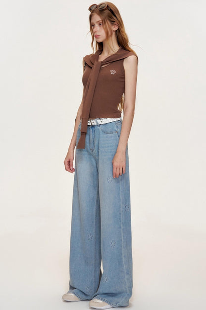 French Petal Cotton Jeans