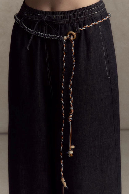 Elastic Wide Leg Jeans