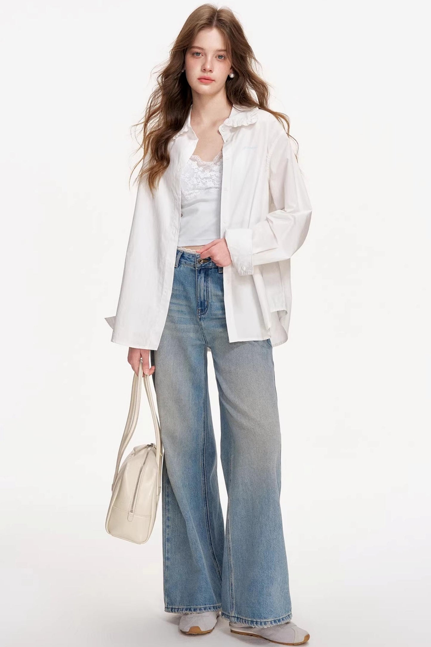 Cotton Lace Embroidered Shirt