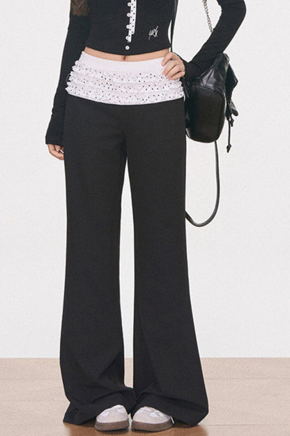 Knitted Patchwork Polka Dot Top Set-Up