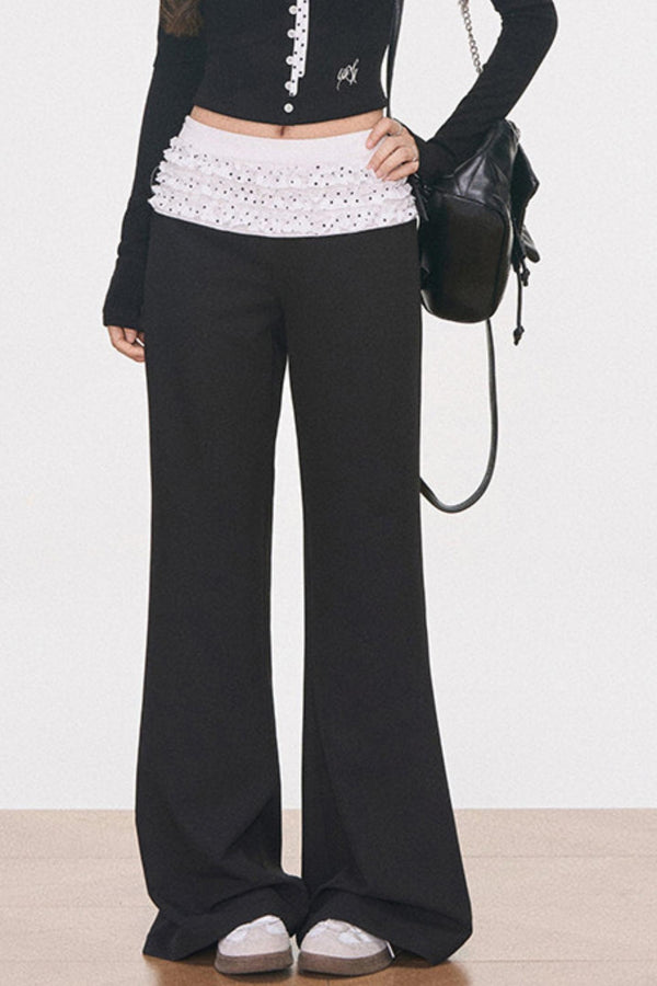 Knitted Patchwork Polka Dot Top Set-Up