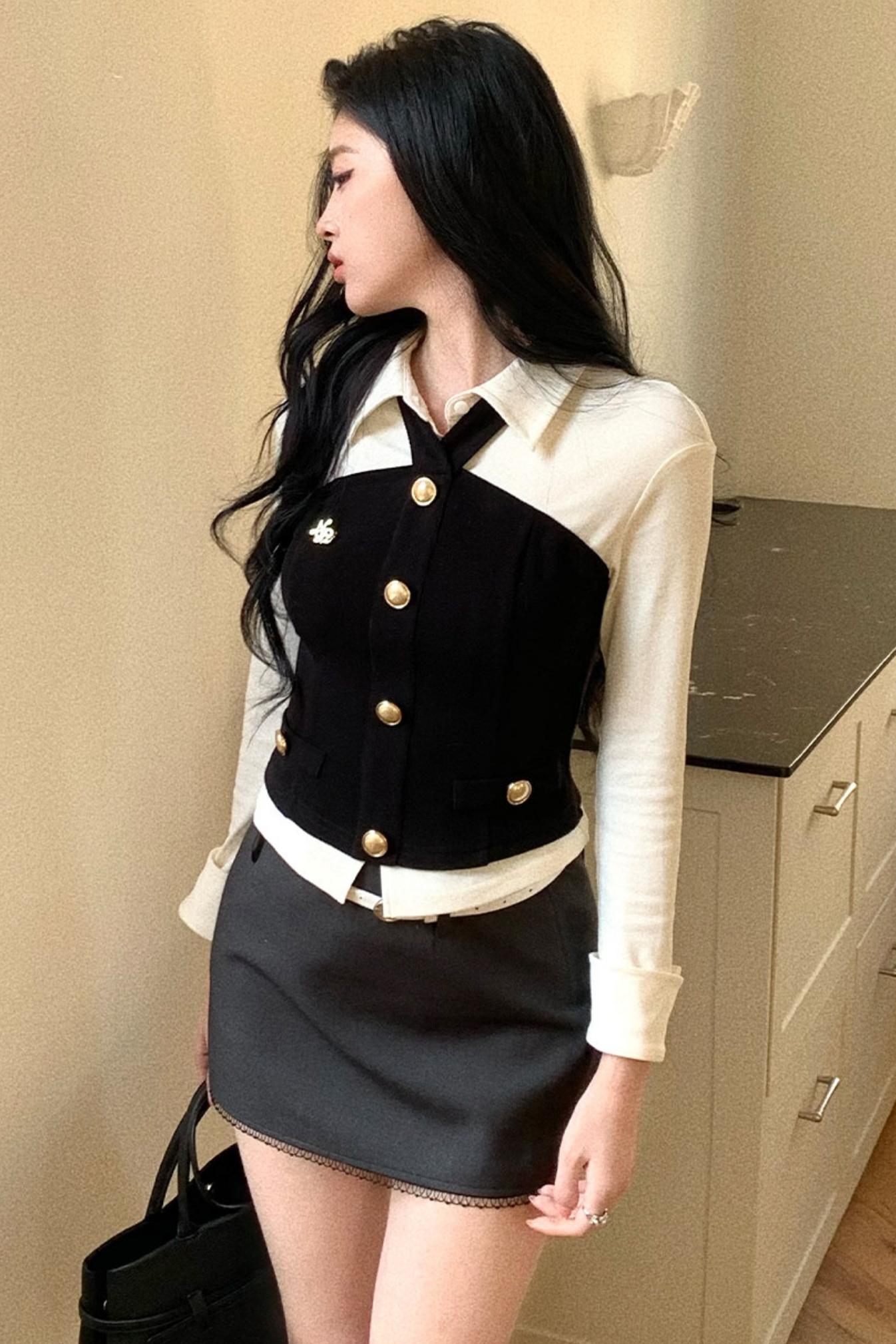 Elegant Color-Blocking Top