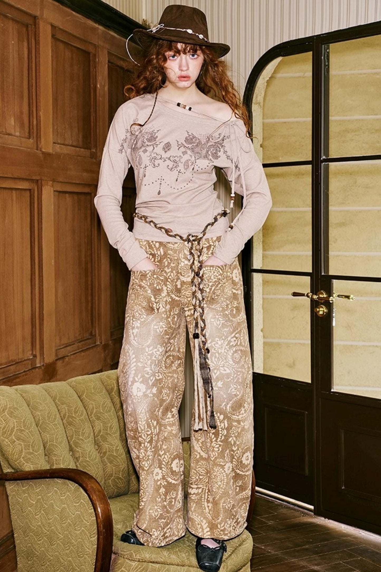 Vintage Flower Straight Jeans