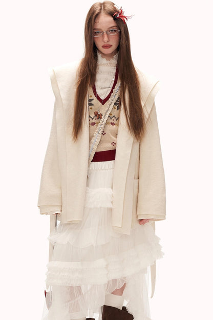 Double-Layered Fur-Trimmed Coat