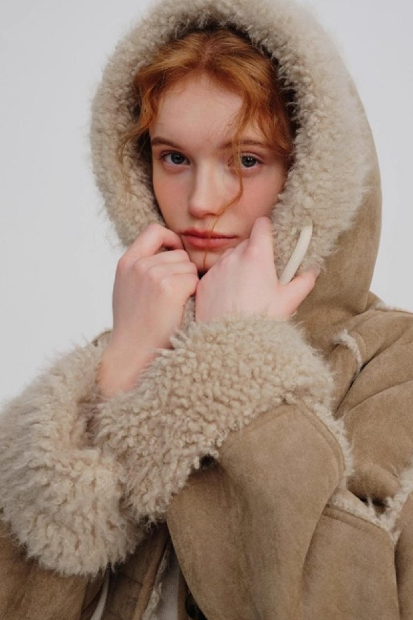 Hooded Suede Wool Jacket