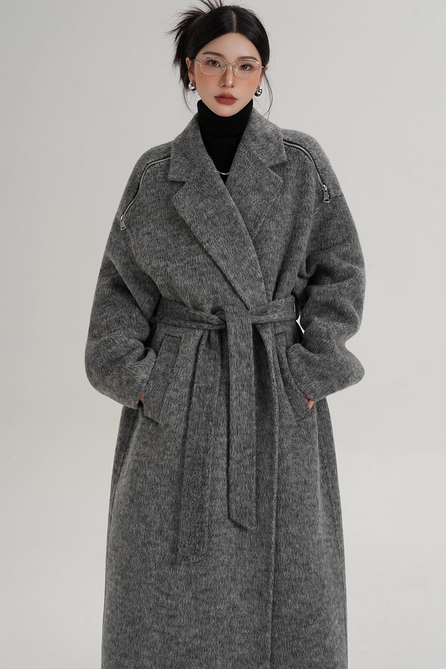 Elegant Shoulder Wool Coat