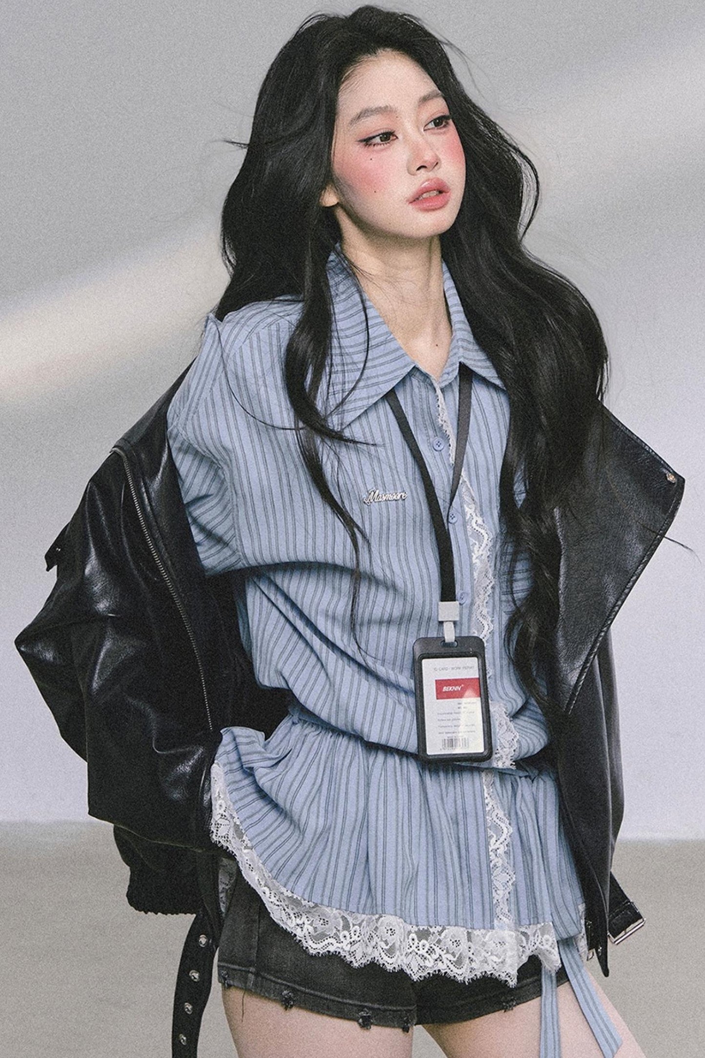 French Lace Stripe Shirt Set-Up