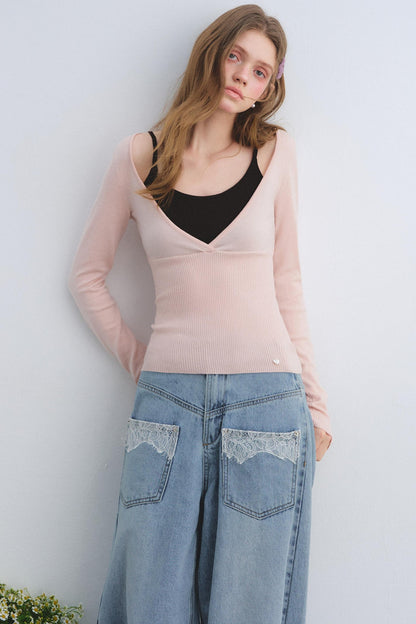 Wool Blend Color-Blocked Sweater