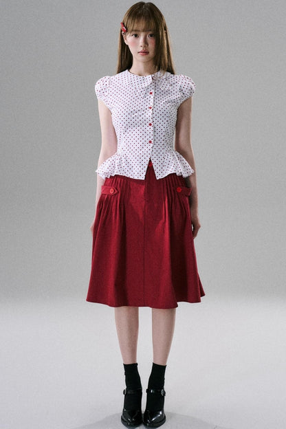 Japanese Style Cotton Pleated Skirt