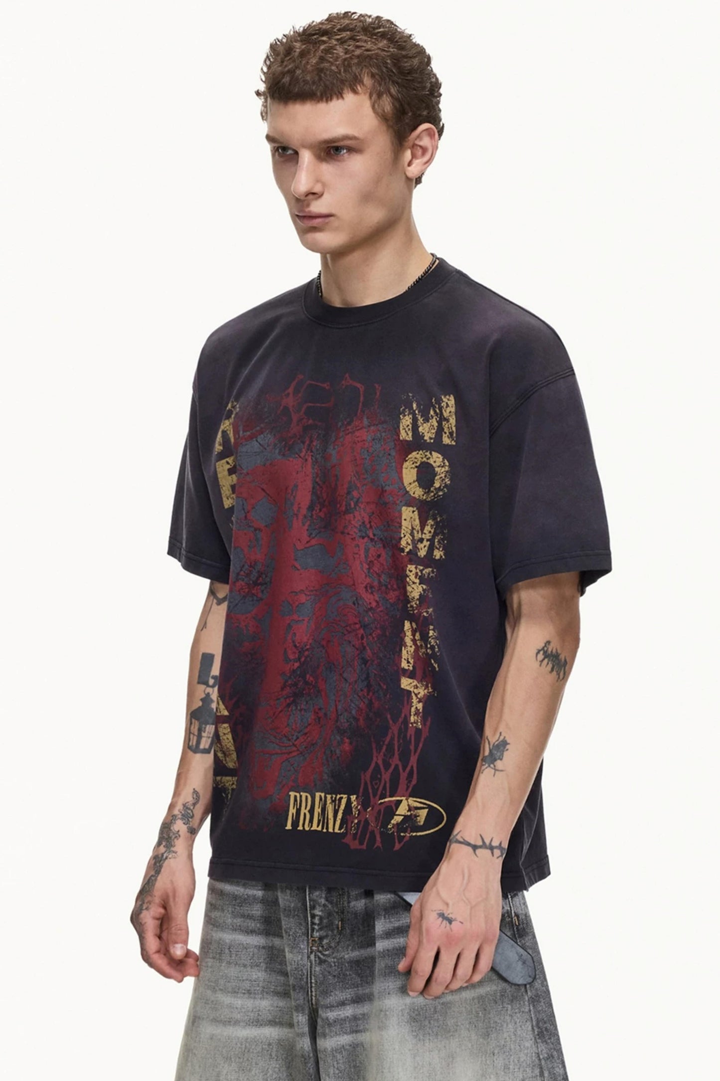 Retro Distressed Cotton T-Shirt