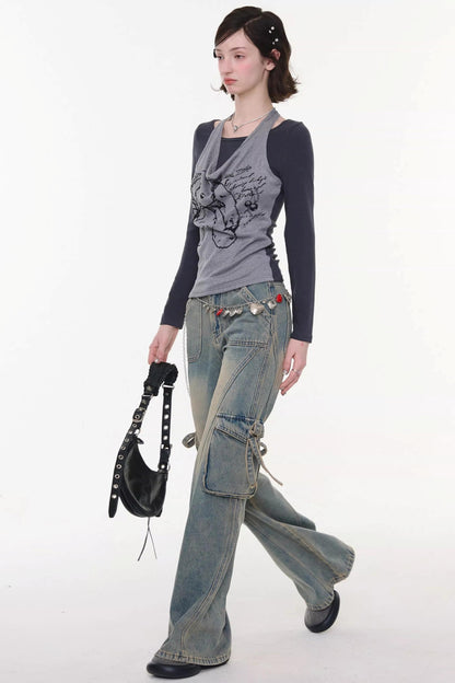 Butterfly Edge Flared Jeans