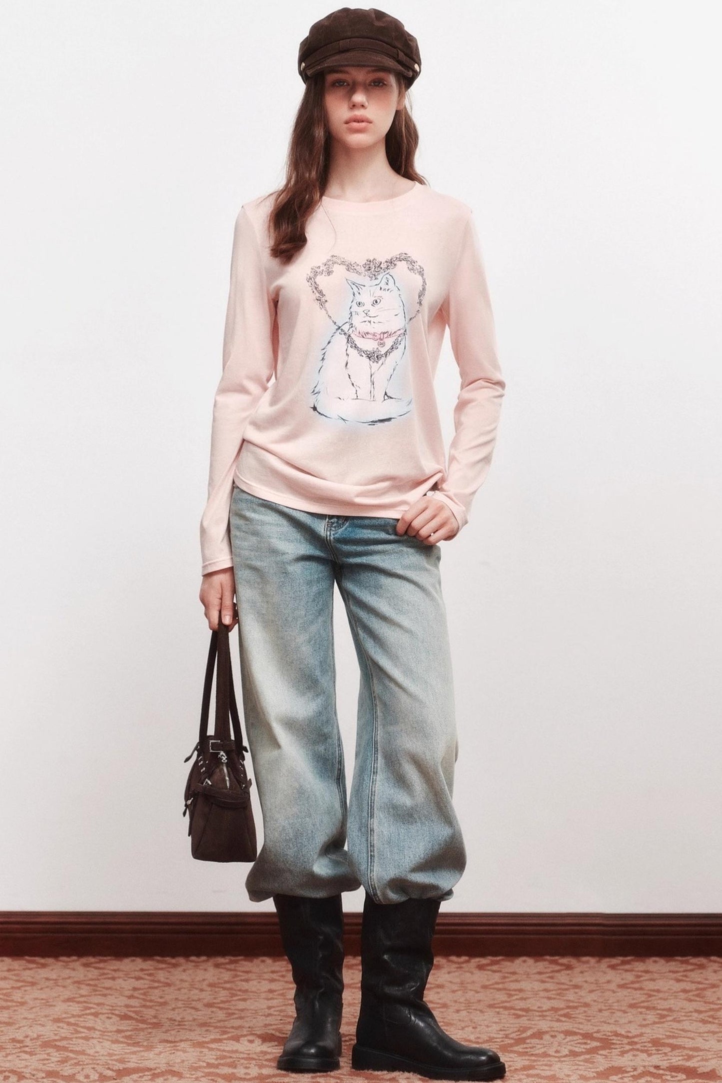 Love Cat Long-Sleeved T-Shirt