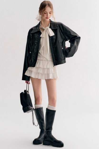 Romantic French Streamer Bow V-Neck Slim T-Shirt