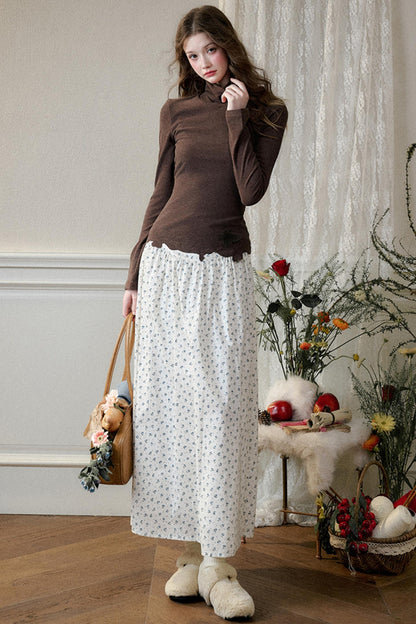 Wild Blueberry Organic Cotton Long Skirt